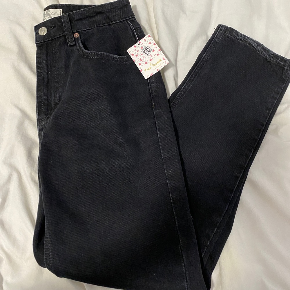 Free People Black Straight Jeans